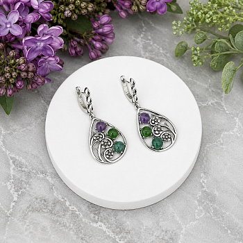 Серебряные серьги Карамель